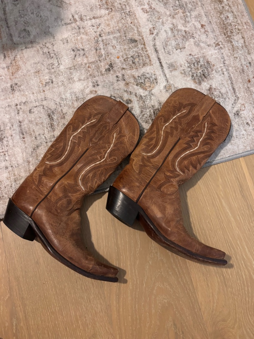 Lucchese 1883 Brown Leather Western Cowboy Boots